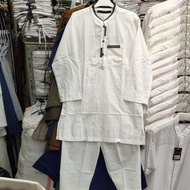 Baju Koko Stelan Pakistan/Kurta Anak Al-Luthfi Putih Lengan Panjang