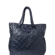 Chanel 藍色皮革大購物袋