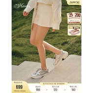 73hours Women's Shoes Sunday Pause Autumn New Style Silver Casual Shoes Thick-Soled Daddy Shoes