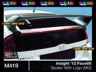 M419 Honda Insight 2012 Facelift Fiber Spoiler With Logo (Mugen) Body kit Bodykit