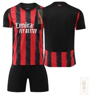Bộ Đồng Phục Bóng Đá Tay Ngắn AC Milan 2526 AC Milan Home Jersey Áo Bóng Đá Số 9 Leo Và Số 10 Pulisi