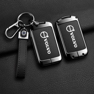 Car Zinc Alloy Leather Key Case for Volvo xc60 xc40 v60 v90 s60 s90 xc90 Key Full Cover Prtective Ho