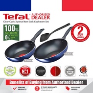 TEFAL CLEAR COOK 3 PIECE NON STICK COOKWARE SET B266S3 B266S395 WOKPAN PAN POT KUALI PERIUK BELANGA WOK FRYPAN SPATULA