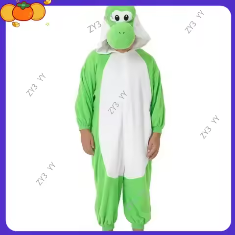 2026 Yoshi Adult Onesie Pajamas Kawaii Cute Cartoon Anime Character Cosplay Sleepwear Jumpsuit Anime