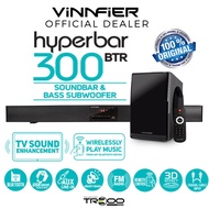 Vinnfier Hyperbar 300 BTR Wireless Bluetooth Soundbar with FM Radio & Subwoofer (with Coaxial, Optic