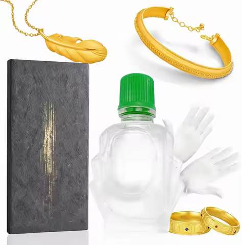 Gold Testing Stone & Acid Solution Kit for 10K/14K/18K/22K/24K Gold, Portable Precious Metal Detecto