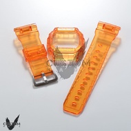 (Vcustom) DW5600 JELLY " ORANGE " BAND AND BEZEL WATCH STRAPS