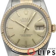 นาฬิกาข้อมือผู้ชาย Rolex Datejust รุ่น 16233(W) K18YG/SS สีแชมเปญ ขัดเงา ปี 1995 สภาพดีเยี่ยม [มือสอ