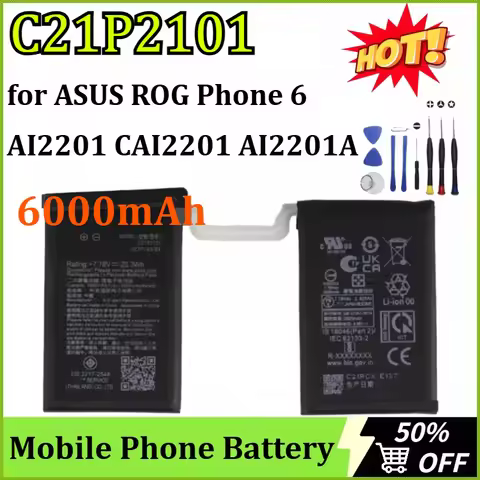 C21P2101 6000mAh Mobile Phone Battery for ASUS ROG Phone 6 AI2201 CAI2201 AI2201-1A030EU AI2201A AI2