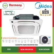(DELIVERY KL &amp; SELANGOR ONLY) MIDEA 1.5HP MCA3-12CRN8 / 2.0HP MCDX-18CRN8 / 2.5HP MCDX-25CRN8 Ceiling Cassette Air Conditioner Non Inverter R32 Slim Design