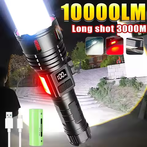 Super 800W High Power Rechargeable Led Flashlight Lighting 3000M Ultra Powerful Flashlights Magnetic