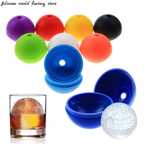 1PC Wars Death Star Football Silicone Round Ice Cube Mold Tray Desert Sphere Mould DIY Ice Tray Ice 