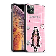 [HMKLD] เคสลาย Demon Slayer Nezuko Art Glas Siliconen Telefoon Iphone 7 8 Plus X Xr Xs 11 12 13 Mini Pro Max Samsung S22 Plus Ultra