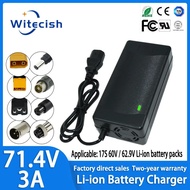71.4V 3A Battery Charger 17S 60V 62.9V Lithium Li-ion RV Forklift Energy Storage Charger IEC/XT60/XT