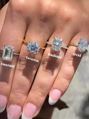 Customizable 10K 18K Gold Oval Diamond Band Engagement Solitaire Ring 2CT 5CT VVS1 Moissanite/Lab Gr