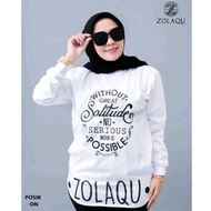 ZOLAQU ORIGINAL POSIK - KAOS WANITA OVAL LENGAN PANJANG KATUN COMBED