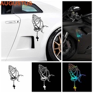 AUGUSTUS Car Prayer Gesture Laser Sticker, Easy Install Self Adhesive Prayer Gesture Decoration Stic