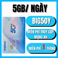 ( 50K/THÁNG ) SIM 5G VINA GÓI BIG50Y - KHÔNG GIỚI HẠN DATA INTERNET TRUY CẬP MẠNG XÃ HÔI + 5GB/NGÀY