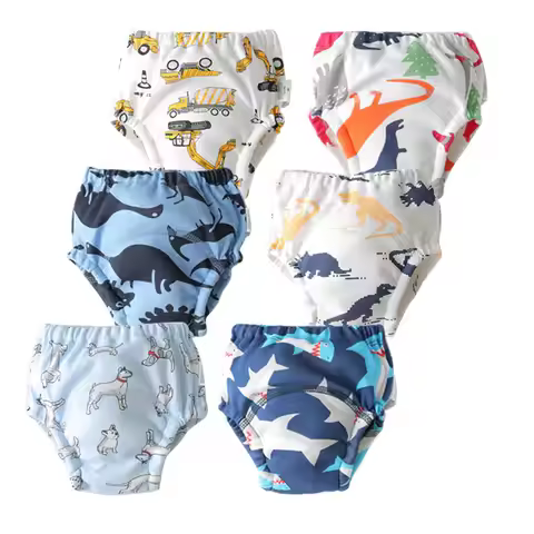 6pcs Baby Cotton Training Pants Diapers Panties Nappy Reusable Washable Adjustable Kid Soft Cotton U