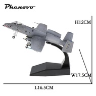 [Phenovo] 1:100 Scale A-10 Fighter Model - Diecast Aircraft Plane - Mini Home Office Decorative