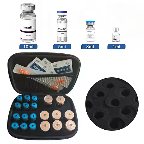 6/9 Slots Vial Storage Bag 3ml Vial Peptide Storage Box Portable Storage Bag Mini Vial Organizer Bag