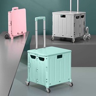 Outdoor Foldable Shopping Cart Shopping Cart For Home Storage Organization Plastic Storage Box Picnic Trolley Camping Trolley