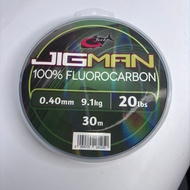GTECH JIGMAN 100% FLUOROCARBON (30M)TANGSI LEADER FISHING line FG KNOT TALI PANCING PERAMBUT