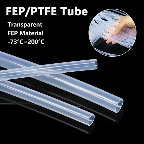 3/5M FEP PTFE Tube Dia 0.5/1/1.5/2/2.5/3/4/5/6/7/8/9/10mm High Temperature Insulated Extruder J-head