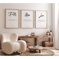 3-Piece Set Printing Beliefs Hope Love Bible Scripture Wall Art, Scripture Guidelines < Hebrew Book 