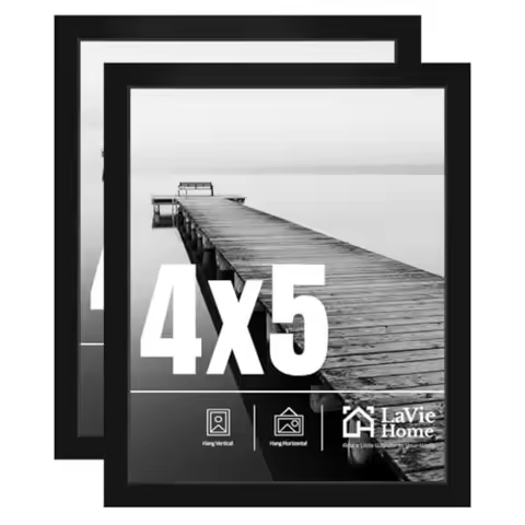 4x5 Picture Frame 2 pack, Display Pictures 4 x 5 Poster Frame, 4x5 Photo Frame with HD Plexiglass, D