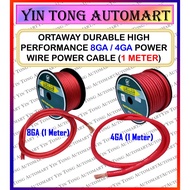 ORTAWAY Durable High Performance 8GA/4GA Power Wire Power Cable (1 meter)