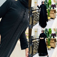 RINA BUSANA - C0D - Baju Gamis Abaya Polos - Gamis Abaya Remaja Simple - gamis hitam polos bahan ade