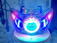 reflektor mika lampu depan Honda beat new deluxe led headlamp kedok th 2020-2022 model custom motif 