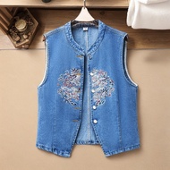 denim jacket woman denim vest woman Summer 2025 Women's Denim Vest Jacket - Stylish & Versatile