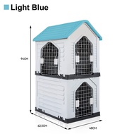 KITCAT - Rumah Anjing Kucing Plastik Bertingkat 2 Free Tangga / Kandang Anabul Indoor Outdoor Tahan 