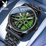 PLAYBOY 3522 นาฬิกาข้อมือชาย นาฬิกาแฟชั่น กันน้ำ ดีไซน์สปอร์ต หน้าปัดเรืองแสง สายสแตนเลส แท้ 100%