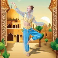 Children's Jasmine Princess Exotic Cosplay Costume Arab Girls Dress up Stage Performance Dance Performance Costume