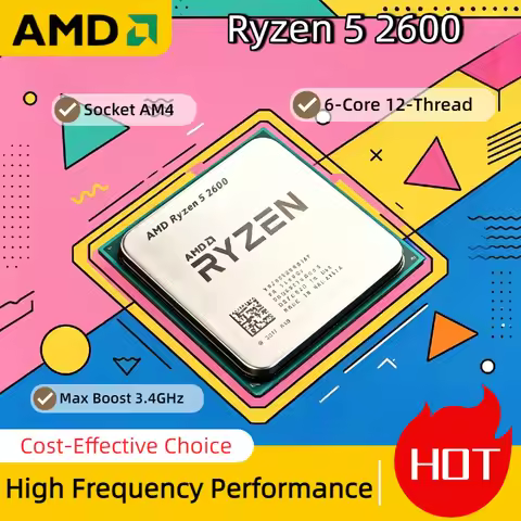AMD Ryzen 5 2600 R5 2600 3.4GHz 6 Core 12 Thread Socket AM4 Desktop Gaming CPU Processor for Office 