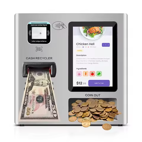 10.1-Inch Touch Screen Self-Service Order Terminal Indoor Currency Vending Machine and Payment Inqui