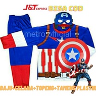 Code D38K Costume Superhero Clothes Boys Captain America Captain America Spiderman Batman Superman Hulk