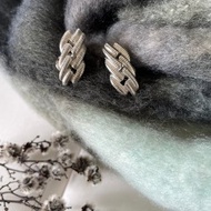 古董銀色鏈接線條長型夾式耳環 MONET C635