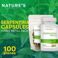 Organic Serpentina Capsules (100 Capsules) + FREE Serpentina Capsules Refill Pack Herbal Supplements