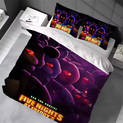 Game F-Five N-Nights At F-Freddys Duvet Cover Set Home Style Bedding Soft Laundry Cotton Bed 3 Piece
