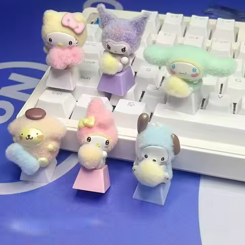 Kawaii Hello Kitty Kuromi Keycaps Adorable Kuromi Hello Kitty Keyboard Toppers Cute Desk Decor for G