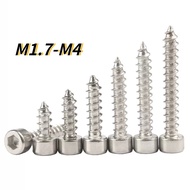[HNK] Nickel-plated Hexagon Socket Self-Tapping Screw Audio Screw Wooden Screw M1.7/M2/M2.3/M2.6/M3/M3.5/M4/M5/M6