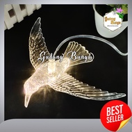 Lampu Burung Bahan Akrilik Burung Plastik Dekorasi Gantung LED Dekor Wedding Plastik Acrylic Pelamin