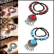 MELEN Bohemian Necklace, Alloy Jewellery Bohemian Pendant Necklace,  Vintage Gifts Turquoise Long Ne