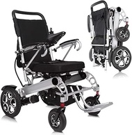 Lightweight for home use Mobility Electric Wheelchair - Power Transport Chair - Lightweight Foldable Heavy Duty for Compact Airplane Travel - Motorized Long Range Large Dual Motor