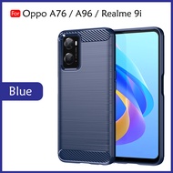 Carristo Realme 9i / Oppo A76 / Oppo A96 Back Case Cover Carbon Fiber Brushed TPU Silicone Soft Casi