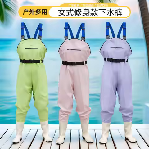 Go Into The Water and Catch The Sea One-piece Wading Pants Rain Pants Rain Boots One-piece Play with